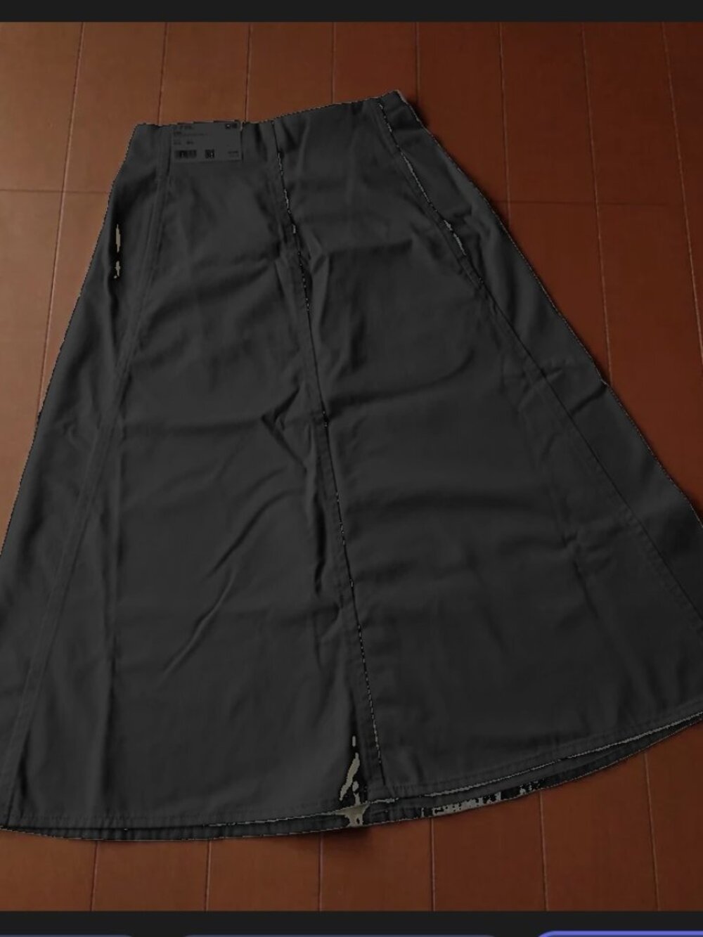 Uniqlo U Flared Maxi Black Skirt 100% Cotton - Size 10 - Picture 11 of 11